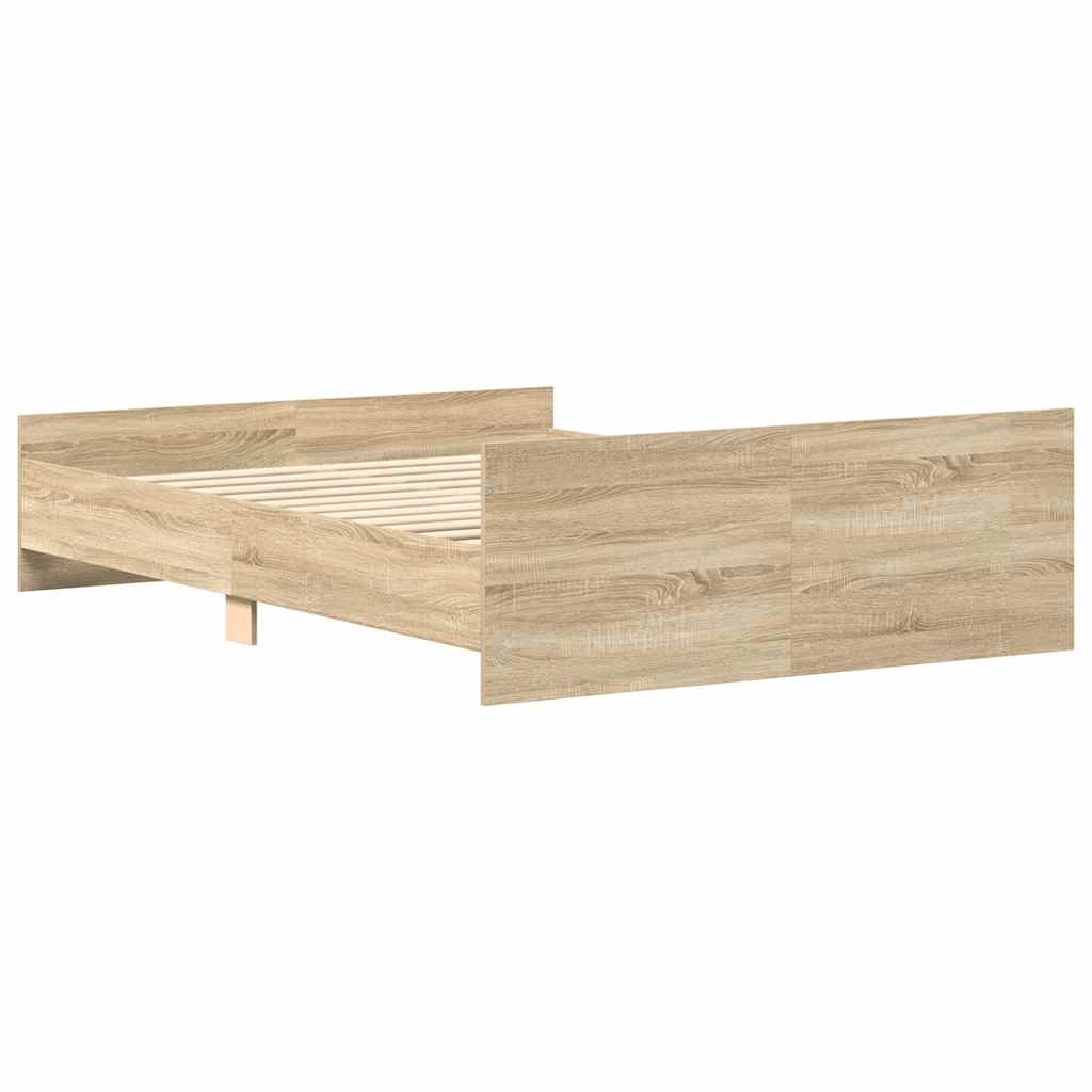 Bed Frame without Mattress Concrete Grey 120x190 cm Small Double