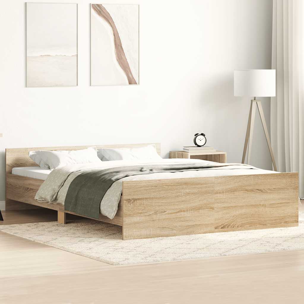 Bed Frame without Mattress Concrete Grey 120x190 cm Small Double