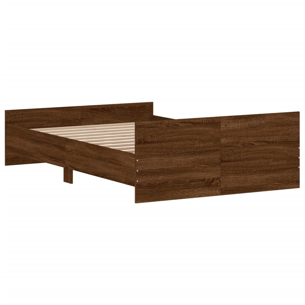 vidaXL Bed Frame without Mattress Brown Oak 120x190 cm Small Double