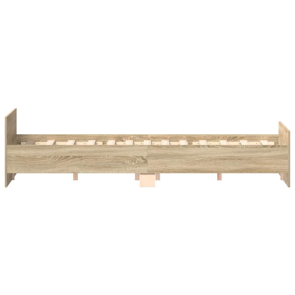 Bed Frame without Mattress Sonoma Oak 140x190 cm