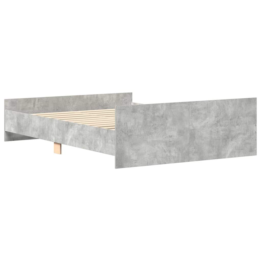 Bed Frame without Mattress Concrete Grey 140x190 cm