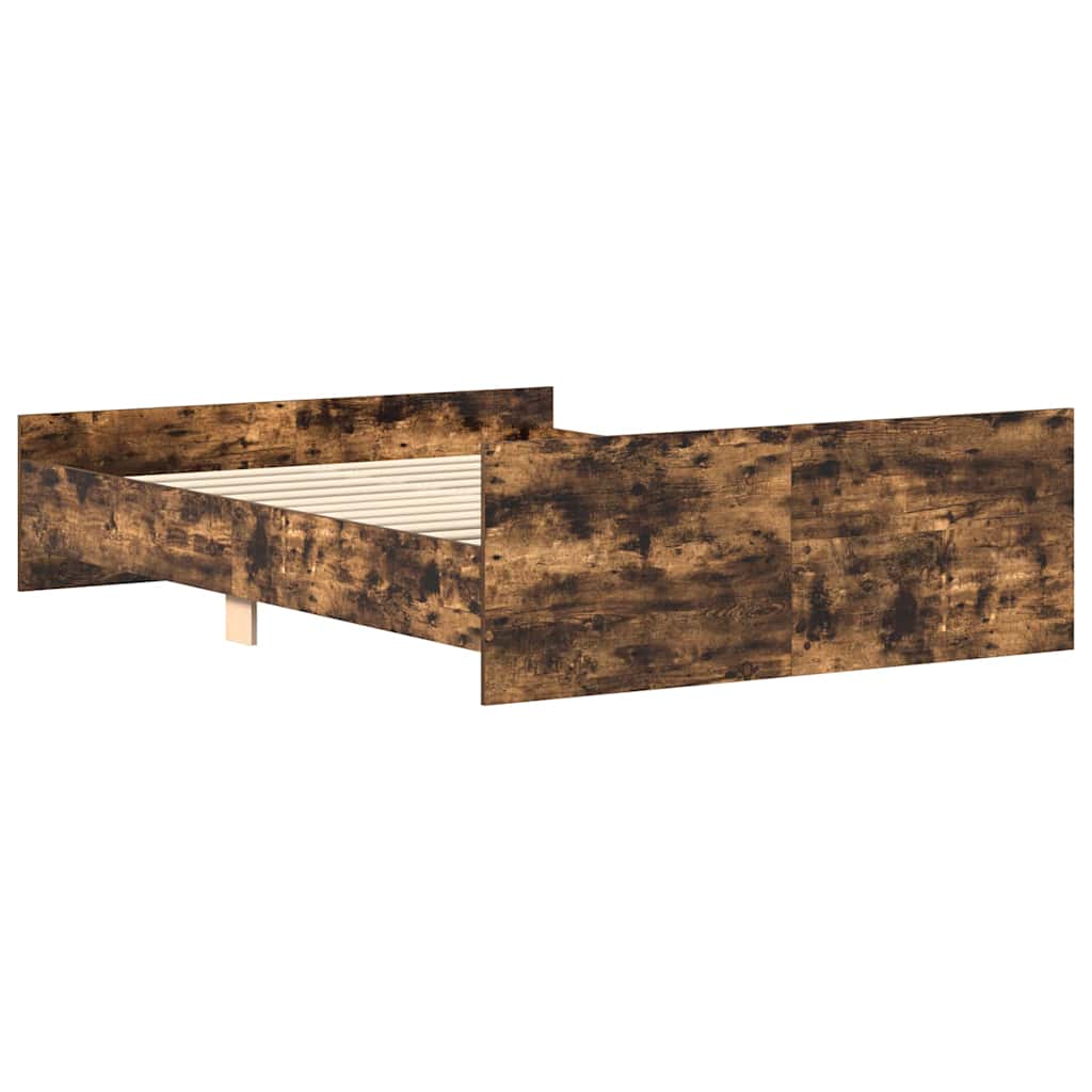 Bed Frame without Mattress Smoked Oak 140x190 cm