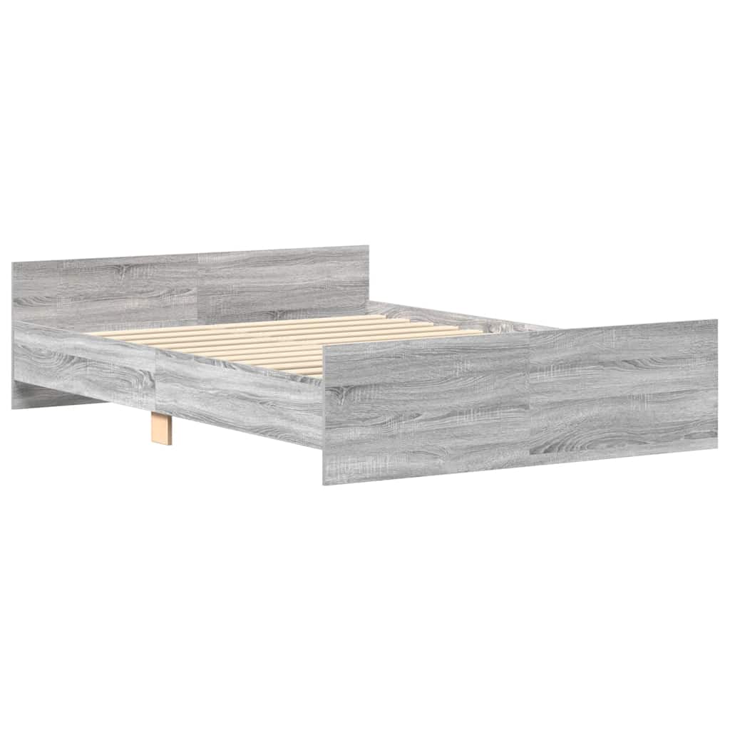 Bed Frame without Mattress Grey Sonoma 140x190 cm