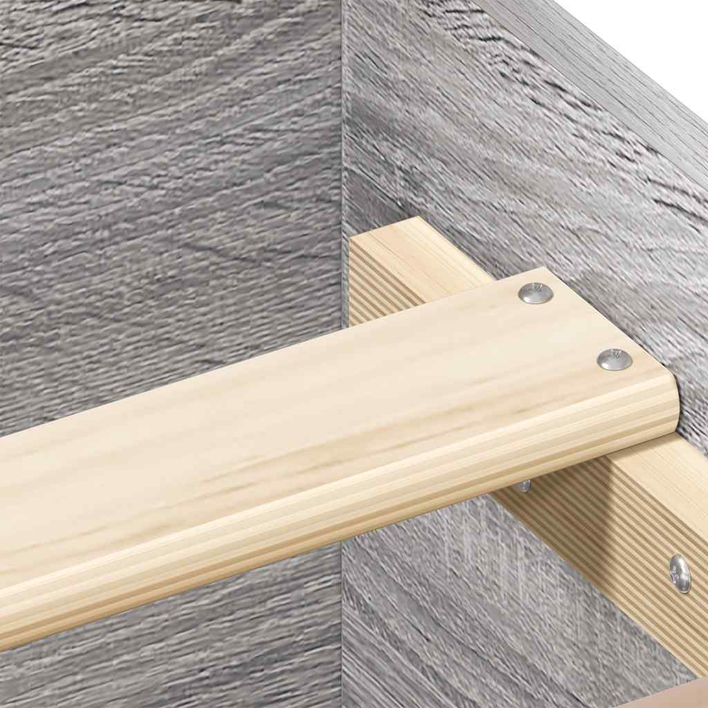 Bed Frame without Mattress Grey Sonoma 140x190 cm