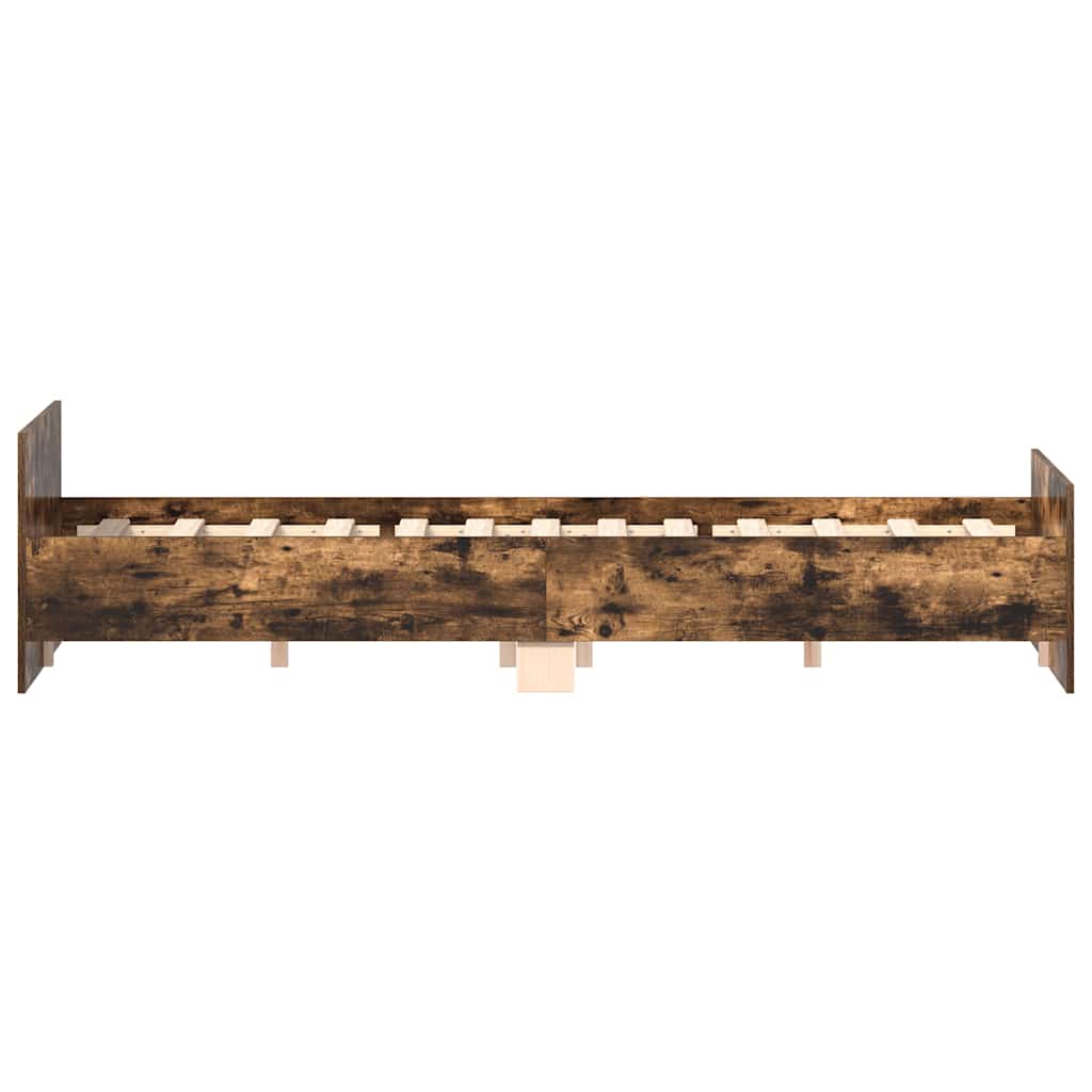 Bed Frame without Mattress Smoked Oak 135x190 cm Double