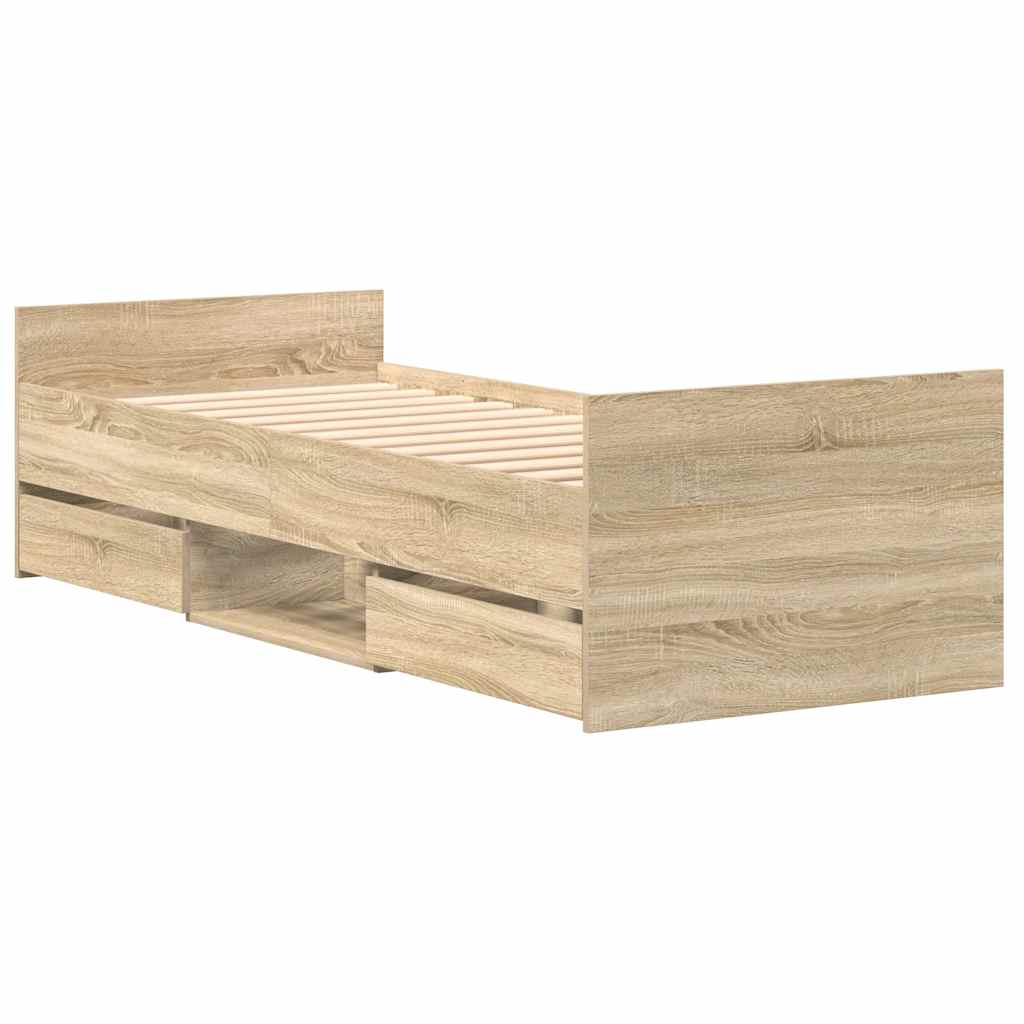 Bed Frame | Sonoma oak | Engineered wood | Single | Bed Frame