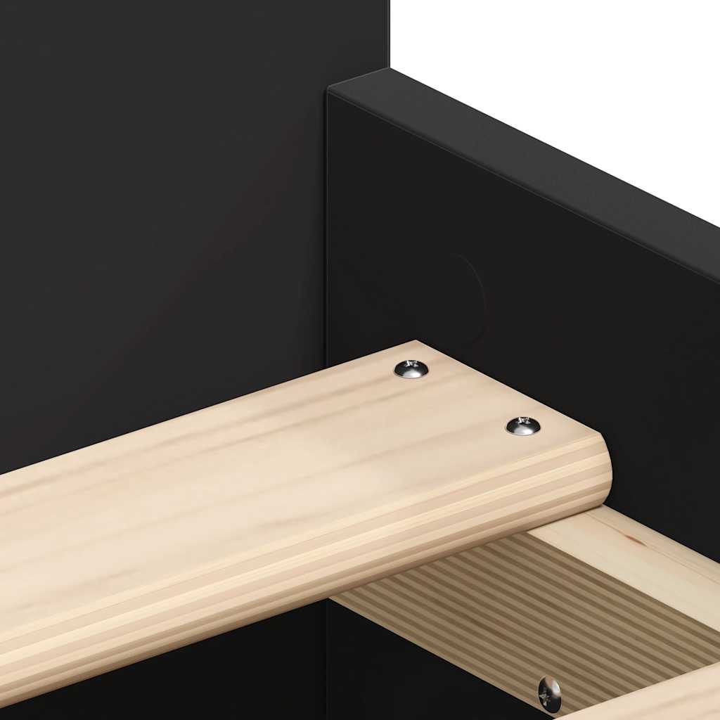 Bed Frame | Black | Engineered wood, solid pinewood, plywood | Single