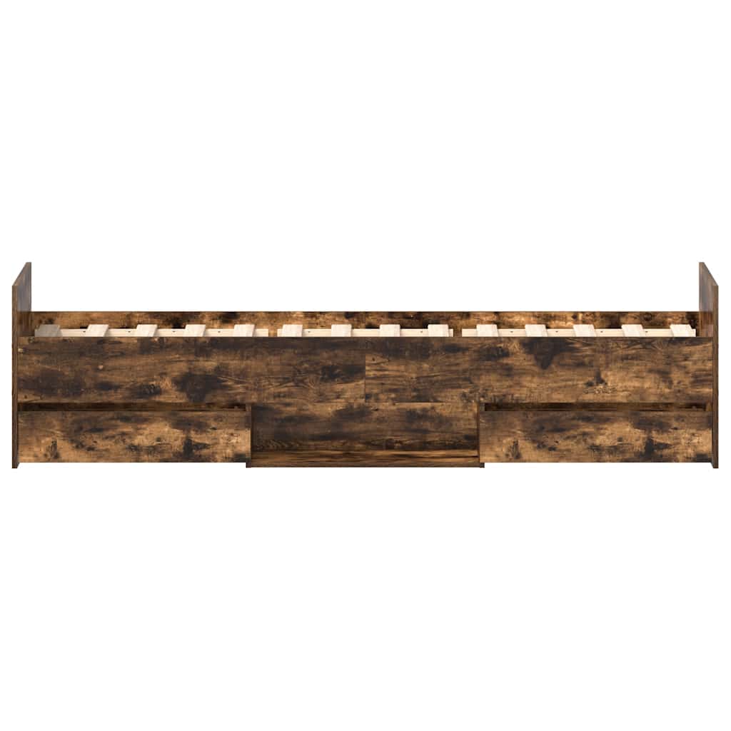Bed Frame without Mattress Smoked Oak 90x200 cm
