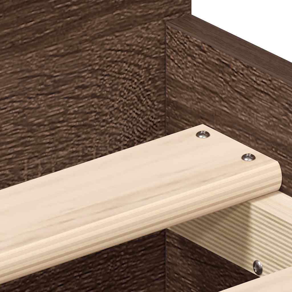 Bed Frame without Mattress Brown Oak 90x200 cm