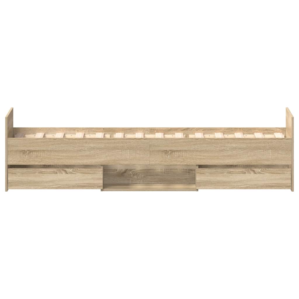 Bed Frame without Mattress Sonoma Oak 75x190 cm Small Single