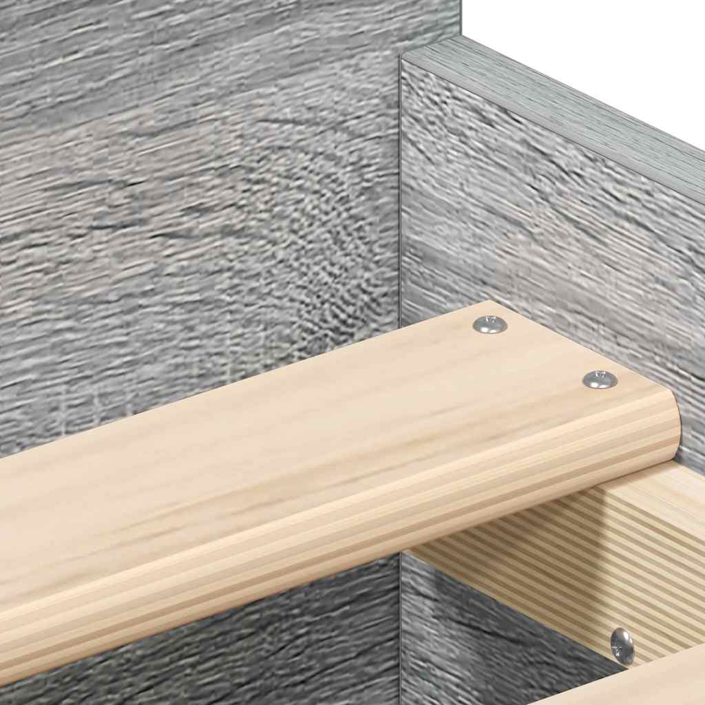 Bed Frame without Mattress Grey Sonoma 75x190 cm Small Single