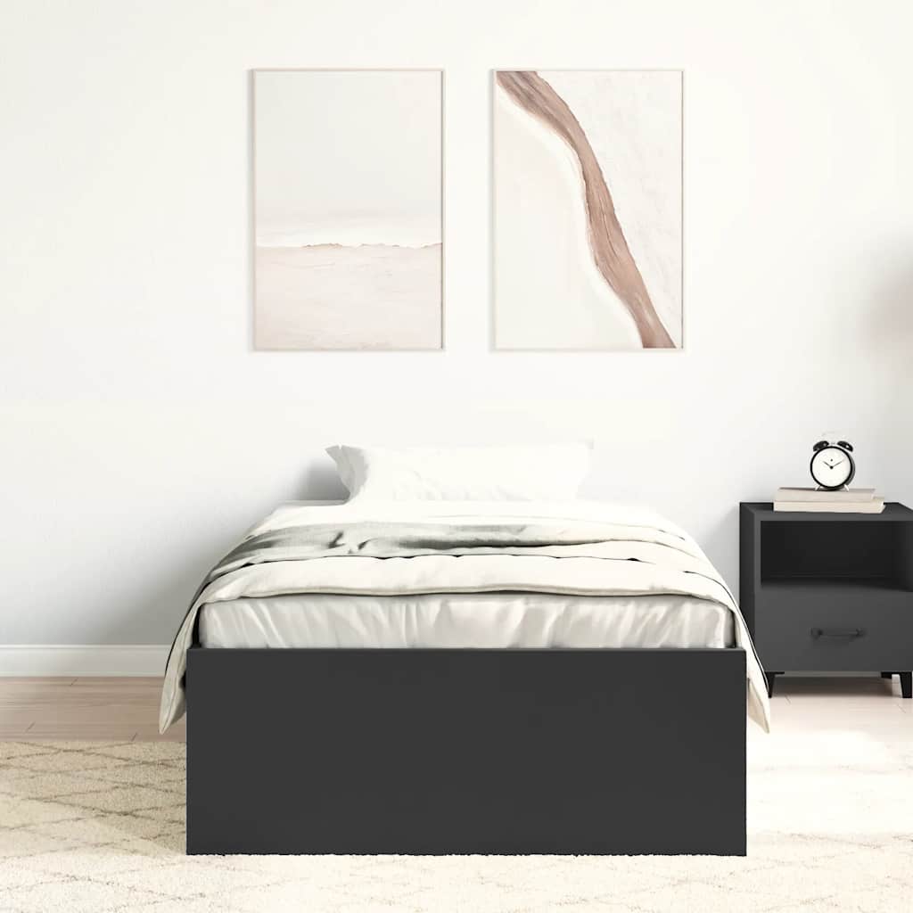 Bed Frame without Mattress Black 90x200 cm