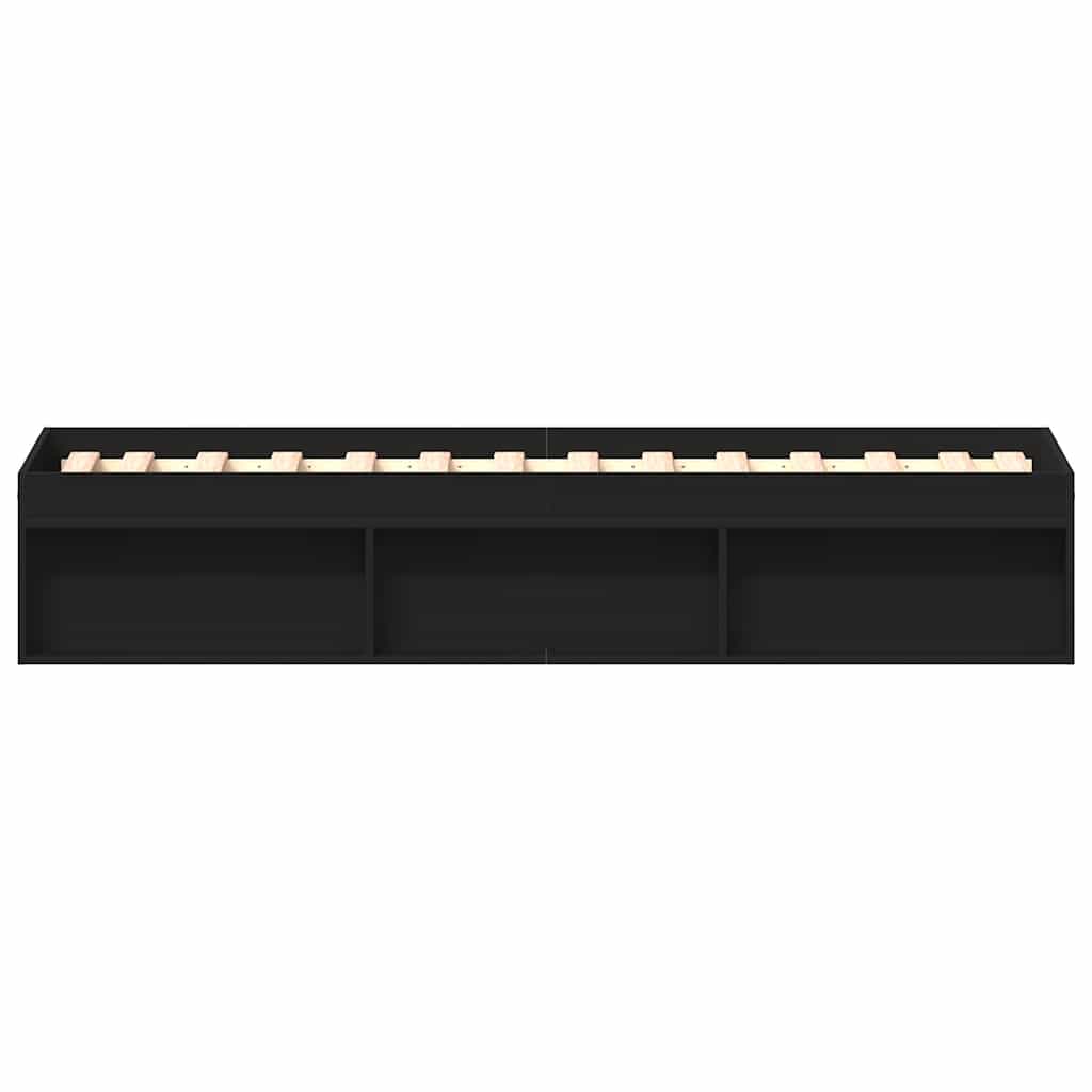 Bed Frame without Mattress Black 90x200 cm
