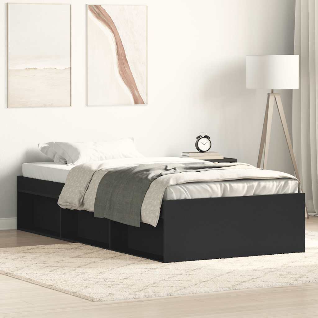 Bed Frame without Mattress Black 90x200 cm