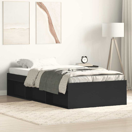 Bed Frame without Mattress Black 90x200 cm