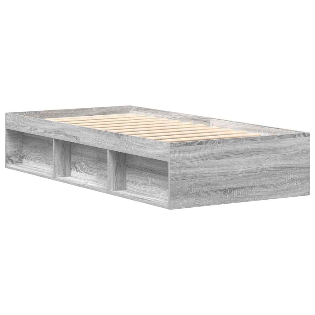 Bed Frame without Mattress Grey Sonoma 90x200 cm