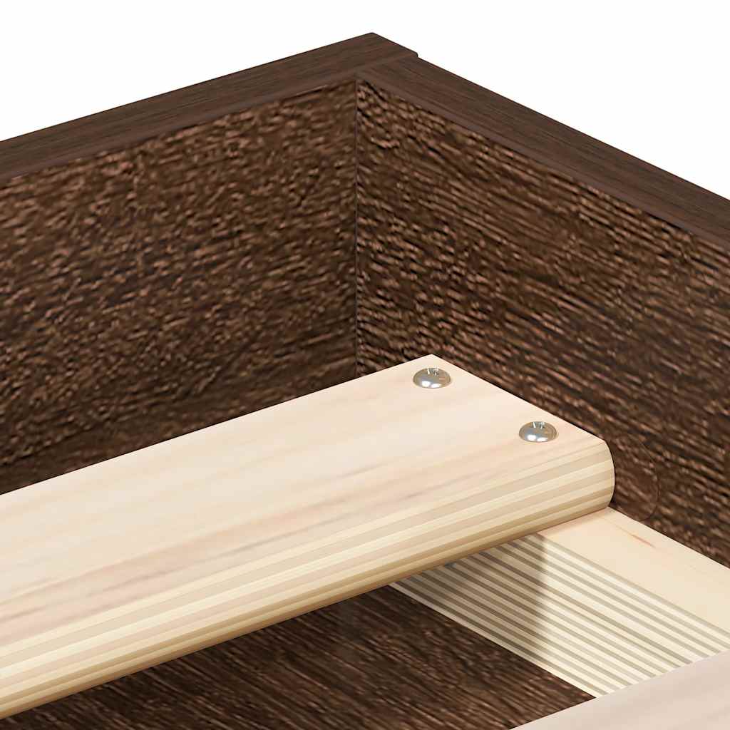 Bed Frame without Mattress Brown Oak 90x200 cm
