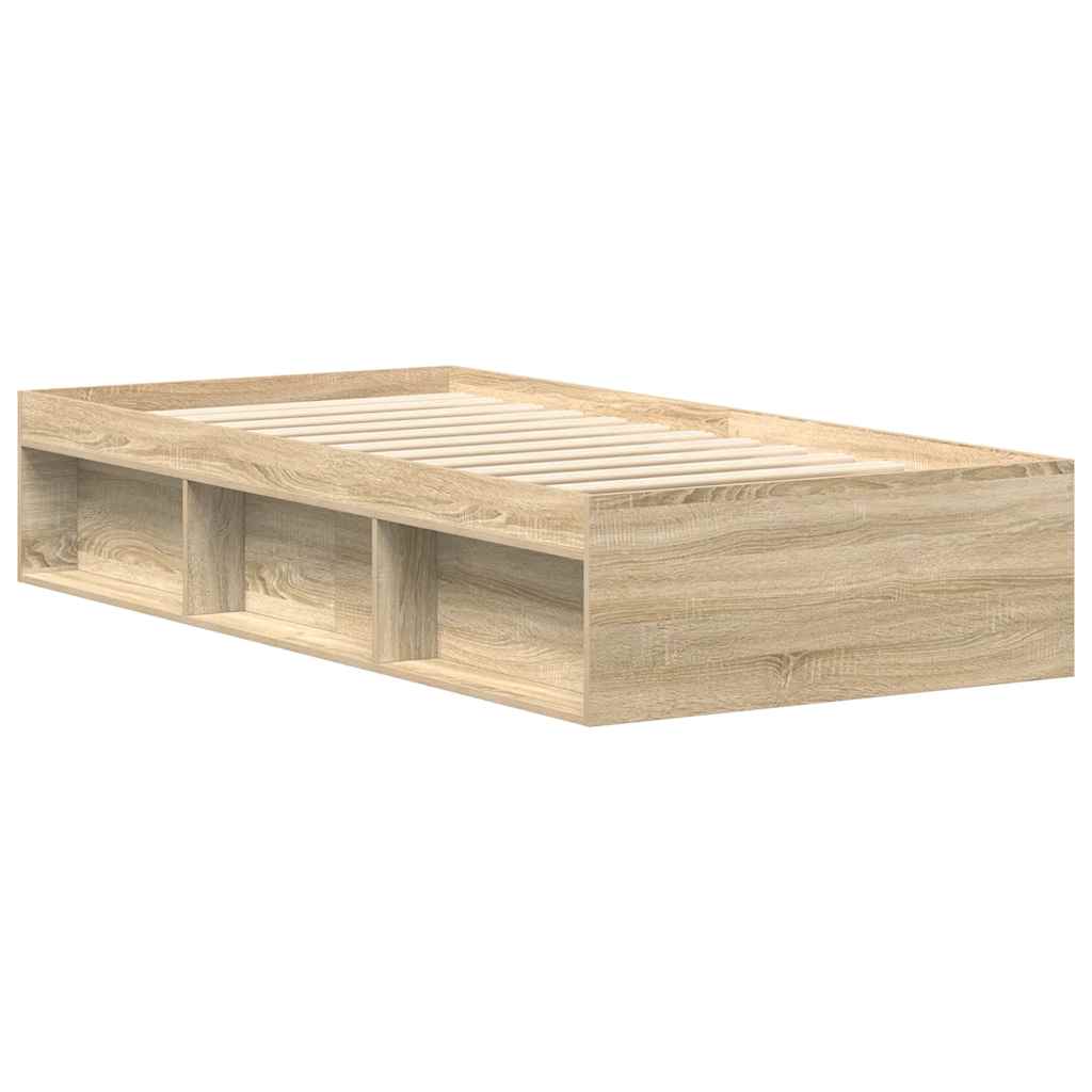 Bed Frame without Mattress Sonoma Oak 100x200 cm