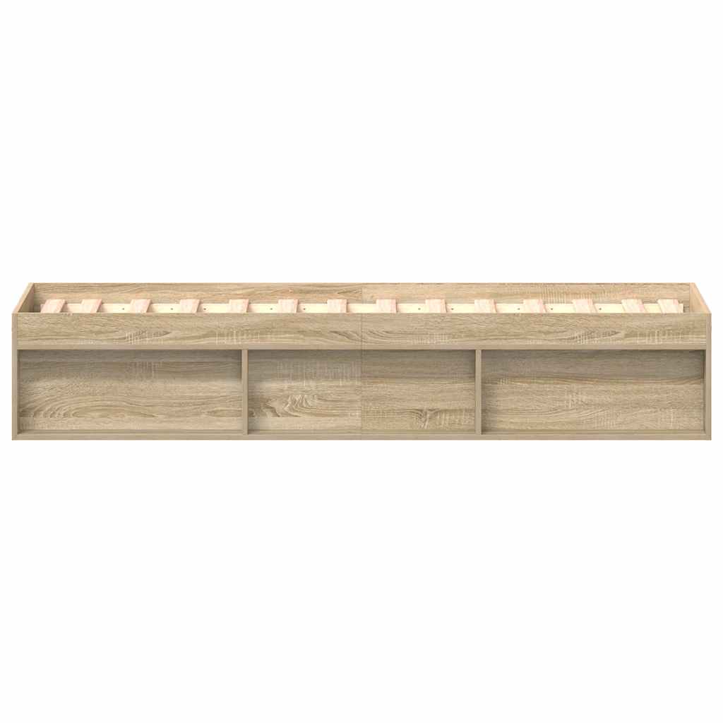 Bed Frame without Mattress Sonoma Oak 100x200 cm