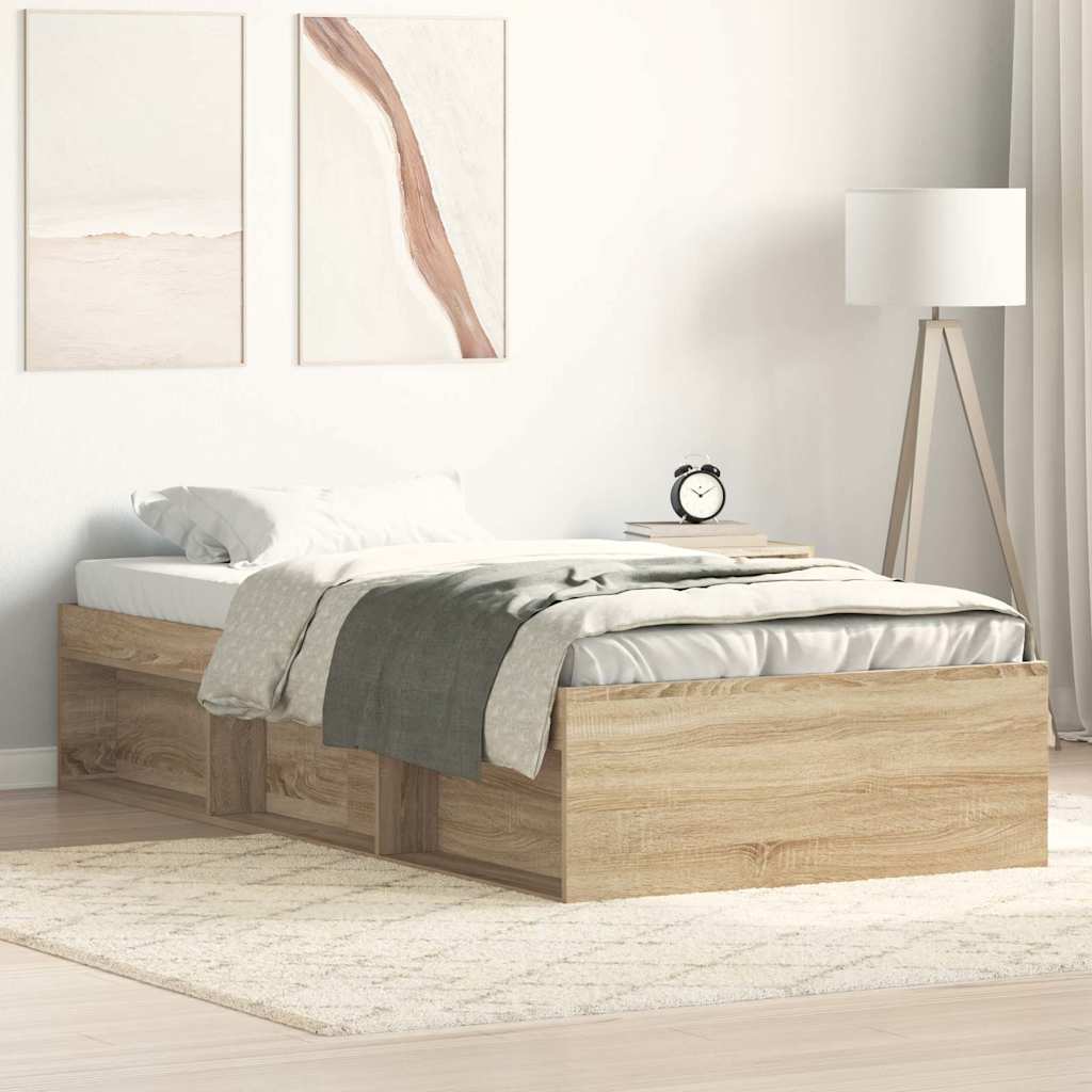 Bed Frame without Mattress Sonoma Oak 100x200 cm