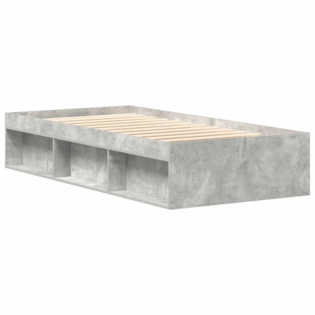 Bed Frame without Mattress Concrete Grey 100x200 cm