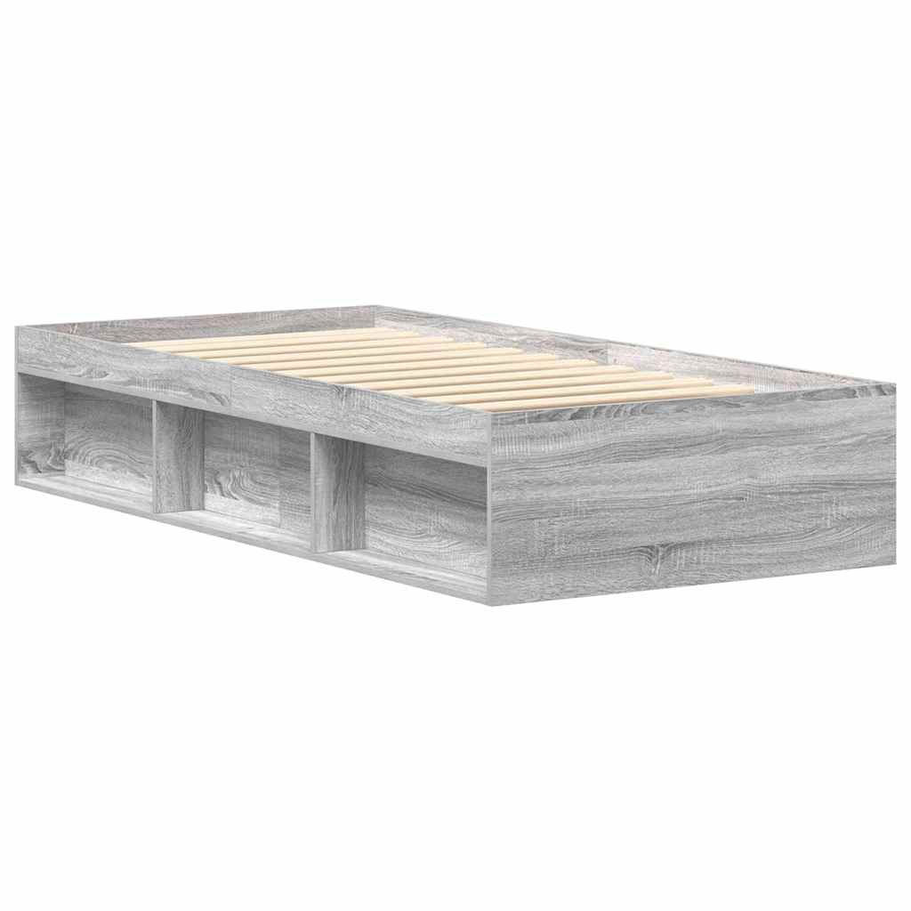 Bed Frame without Mattress Grey Sonoma 100x200 cm