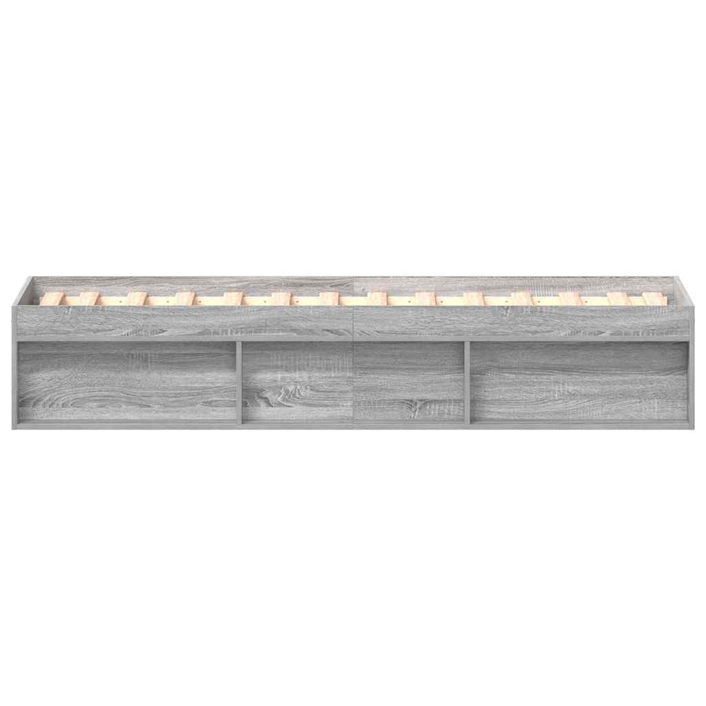 Bed Frame without Mattress Grey Sonoma 100x200 cm