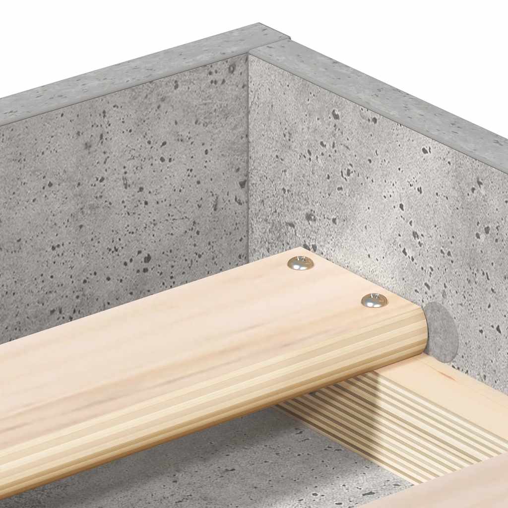 Bed Frame without Mattress Concrete Grey 90x190 cm Single