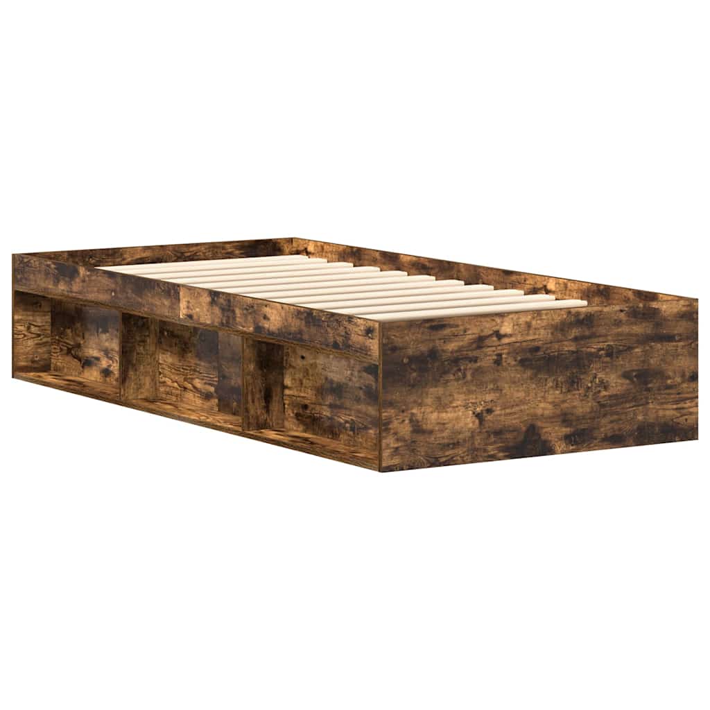Bed Frame without Mattress Smoked Oak 90x190 cm Single