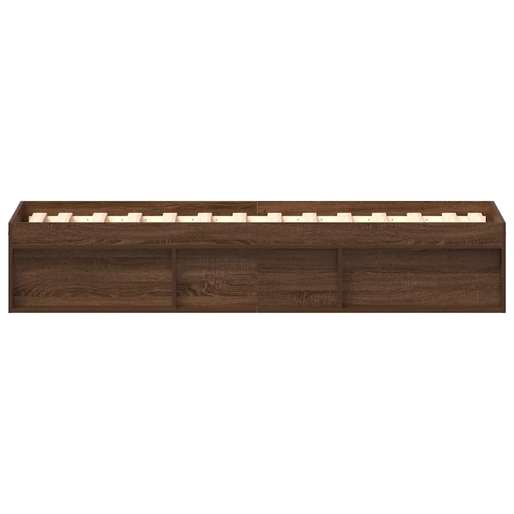 Bed Frame without Mattress Brown Oak 90x190 cm Single
