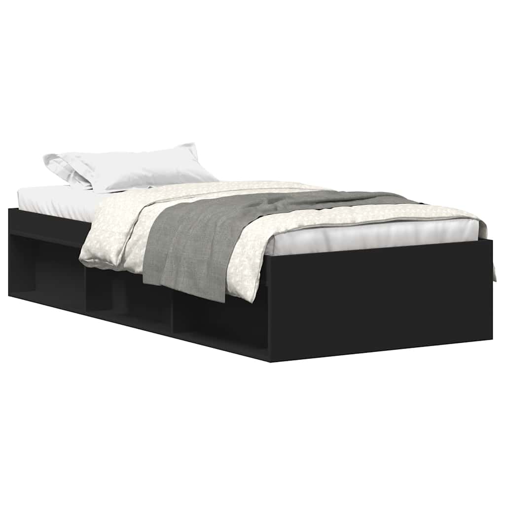 Bed Frame without Mattress Black 75x190 cm Small Single Small Single