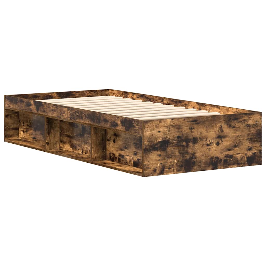 Bed Frame without Mattress Smoked Oak 75x190 cm Small Single Small Single