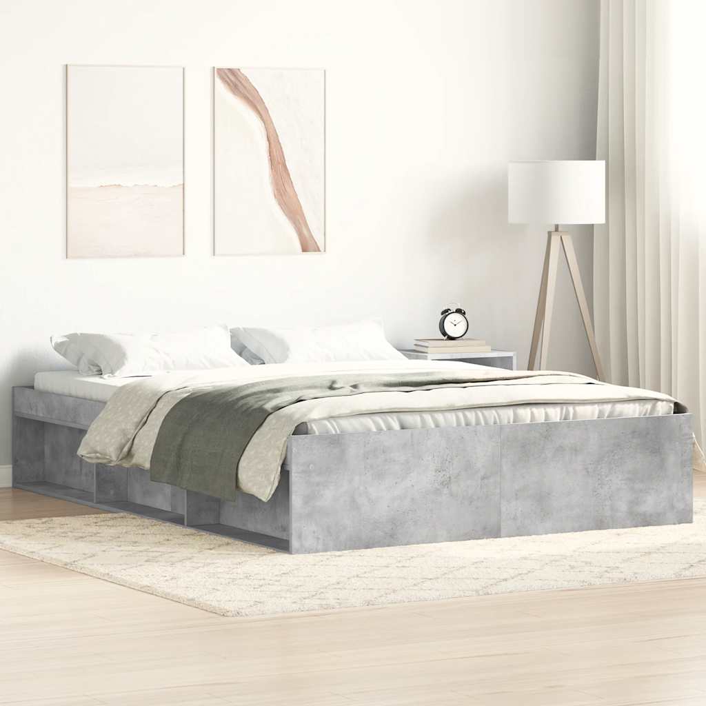 Bed Frame without Mattress Concrete Grey 120x200 cm