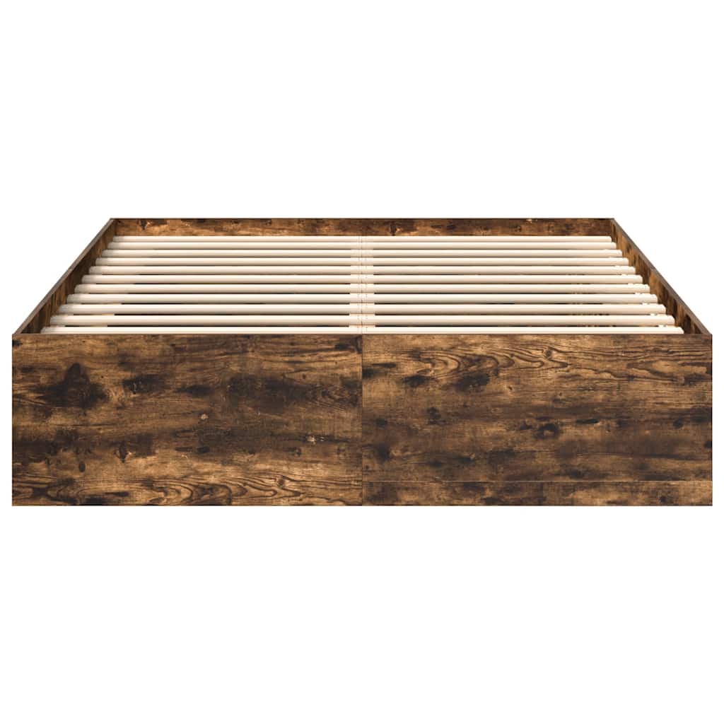 Bed Frame without Mattress Smoked Oak 120x200 cm