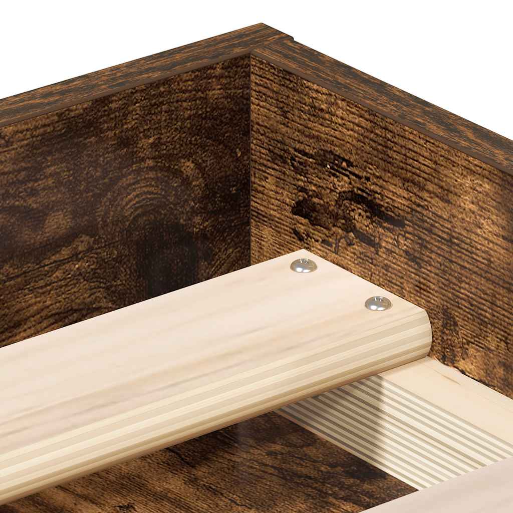Bed Frame without Mattress Smoked Oak 120x200 cm