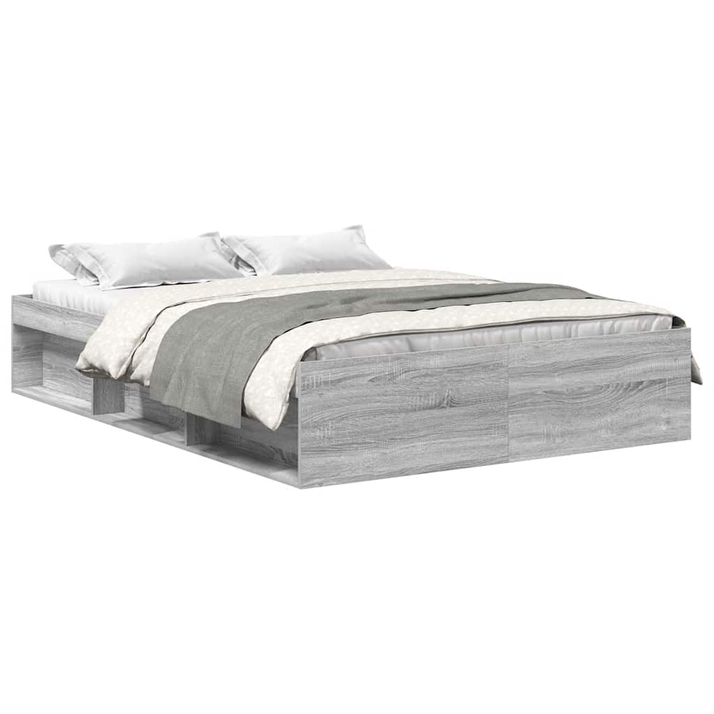 Bed Frame without Mattress Grey Sonoma 120x200 cm