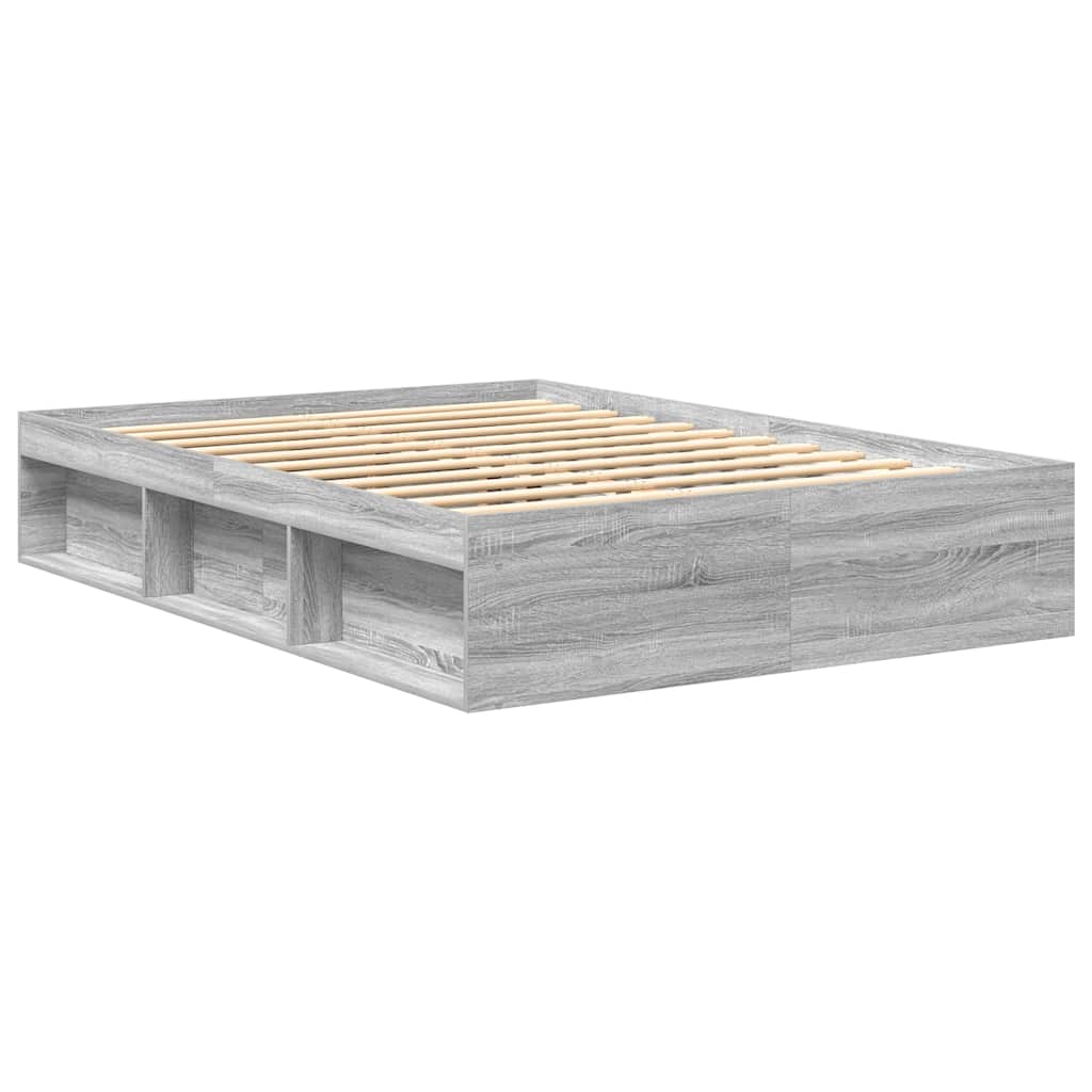 Bed Frame without Mattress Grey Sonoma 120x200 cm