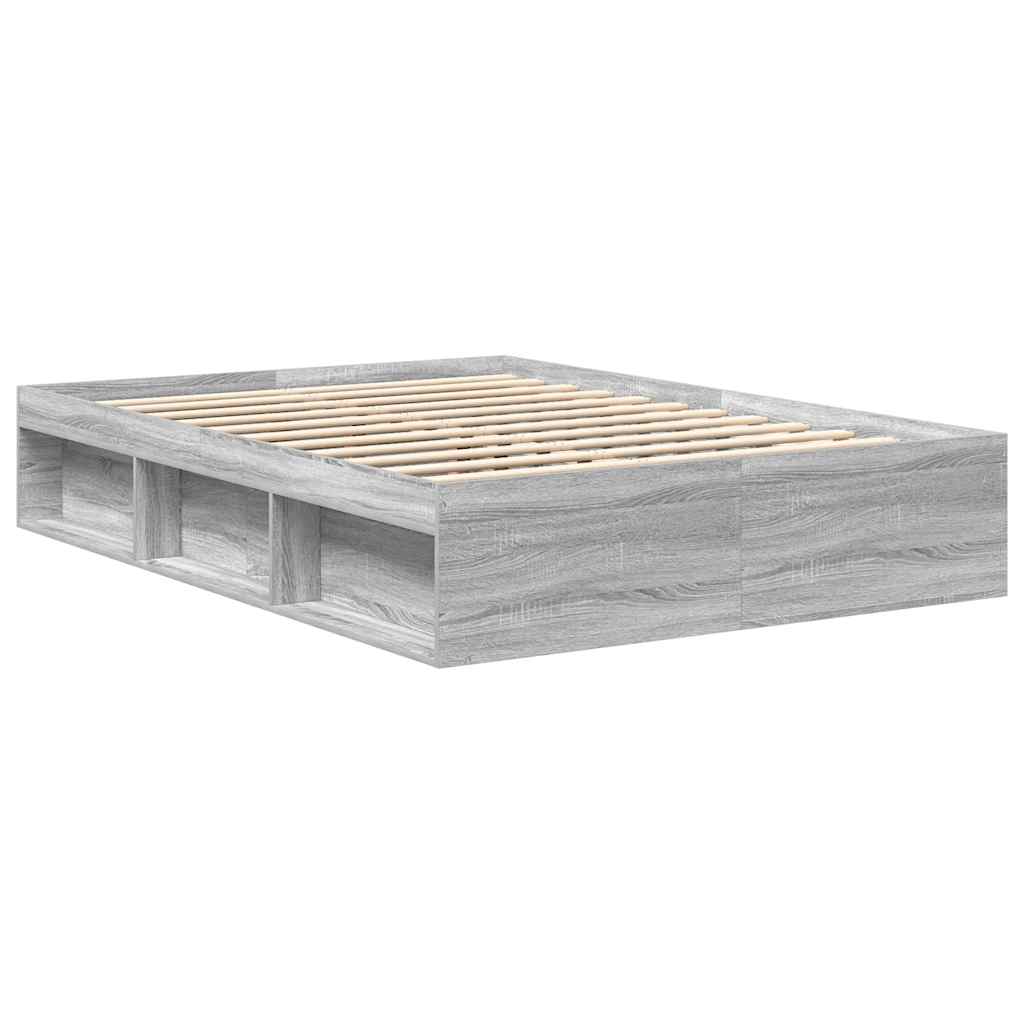 Bed Frame without Mattress Grey Sonoma 120x200 cm