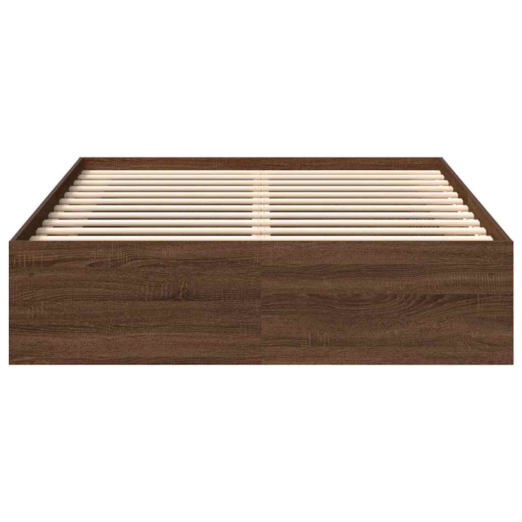 Bed Frame without Mattress Brown Oak 120x200 cm
