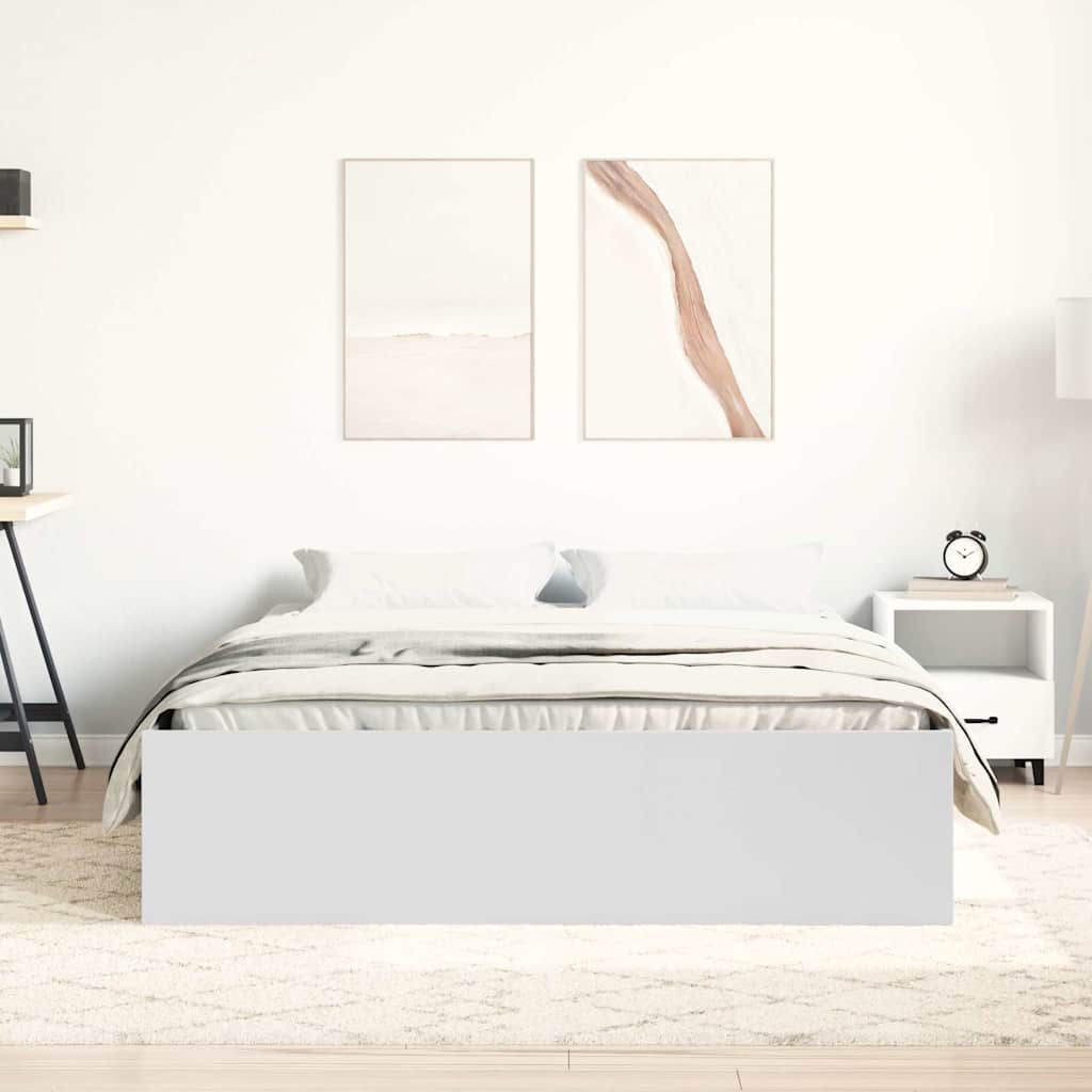 Bed Frame without Mattress White 140x200 cm