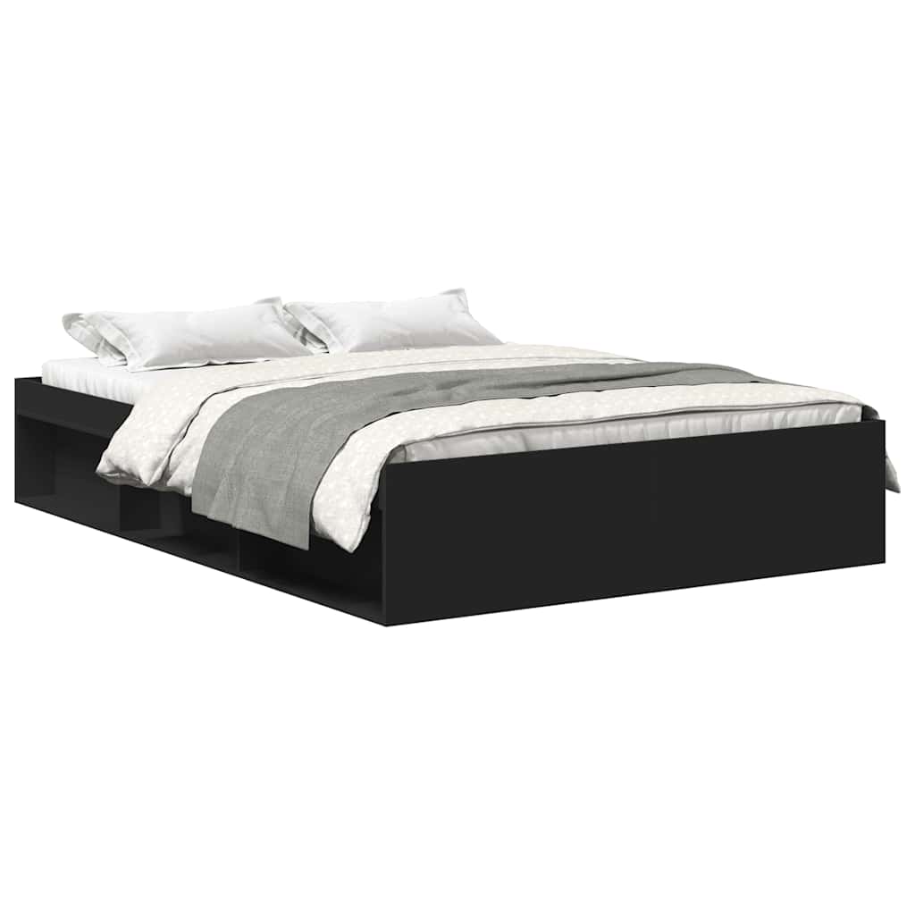 Bed Frame without Mattress Black 140x200 cm