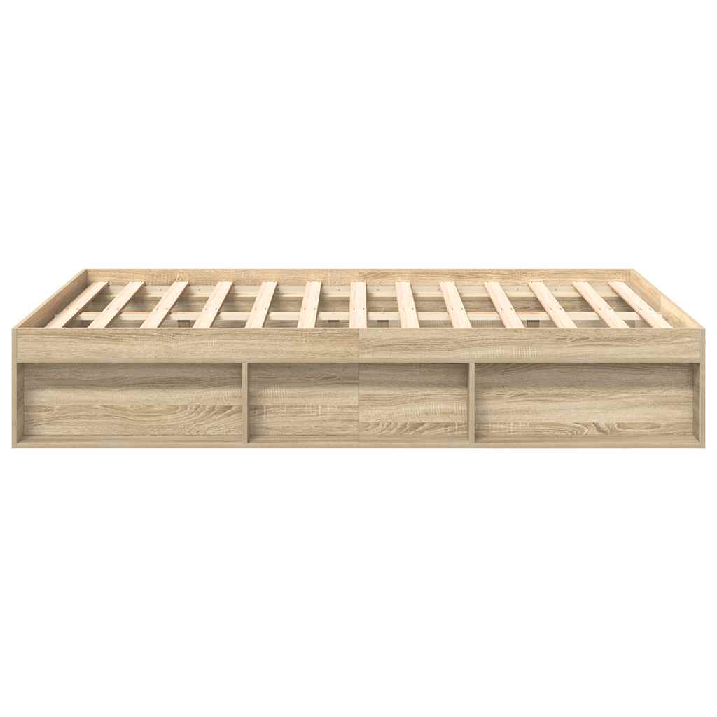Bed Frame without Mattress Sonoma Oak 140x200 cm