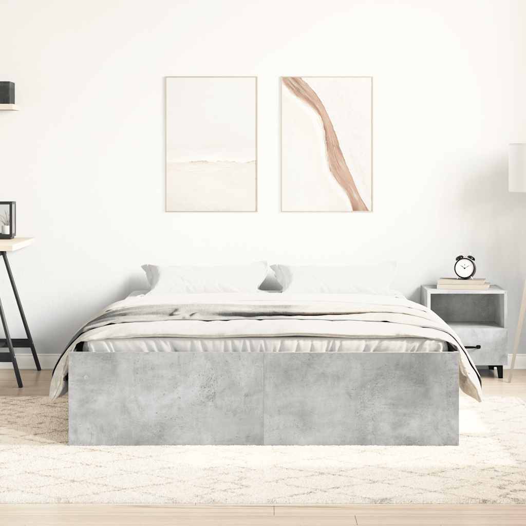 Bed Frame without Mattress Concrete Grey 140x200 cm