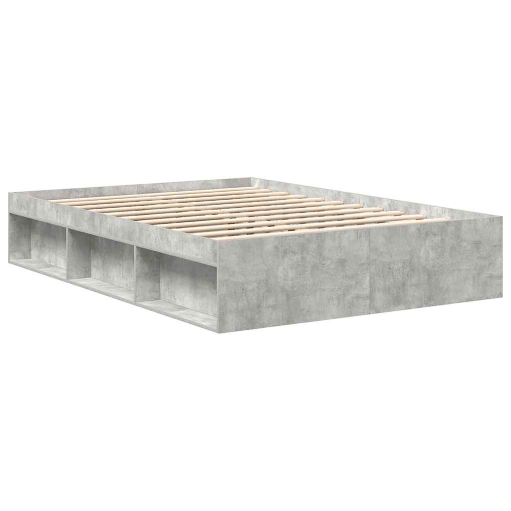 Bed Frame without Mattress Concrete Grey 140x200 cm
