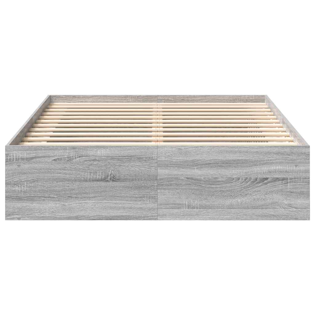 Bed Frame without Mattress Grey Sonoma 140x200 cm