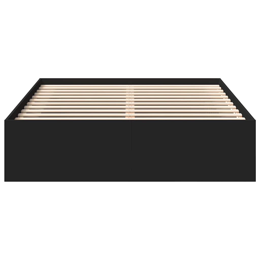 Bed Frame without Mattress Black 150x200 cm King Size King Size