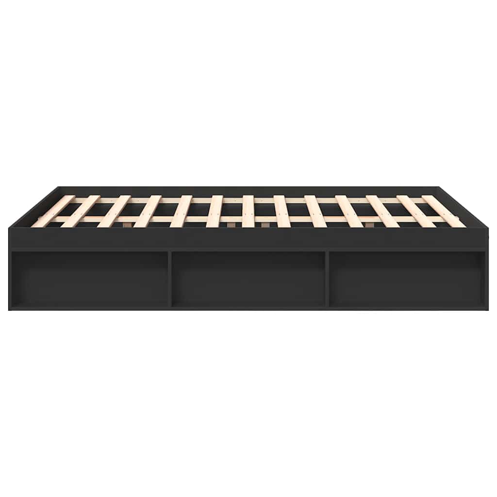 Bed Frame without Mattress Black 150x200 cm King Size King Size