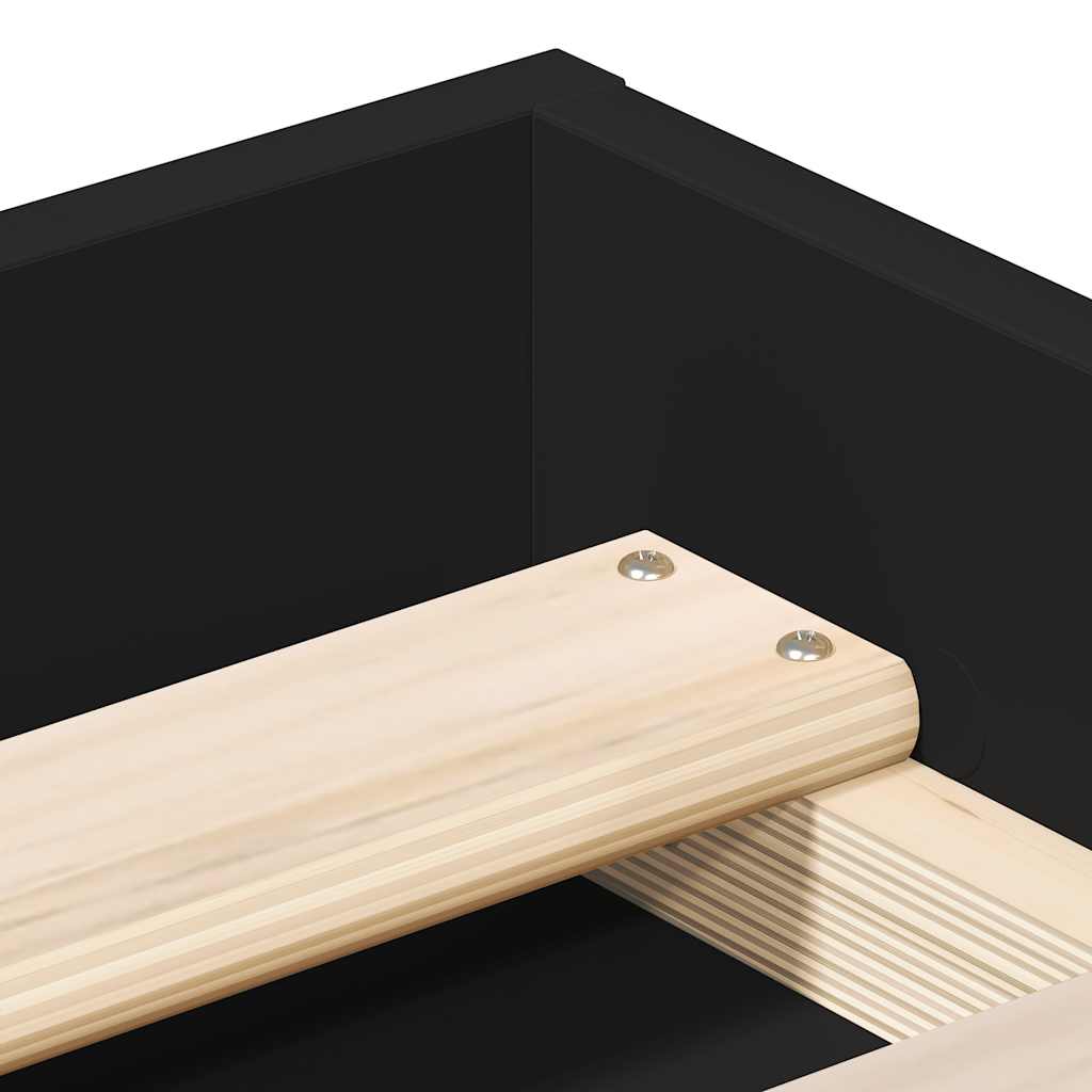Bed Frame without Mattress Black 150x200 cm King Size King Size