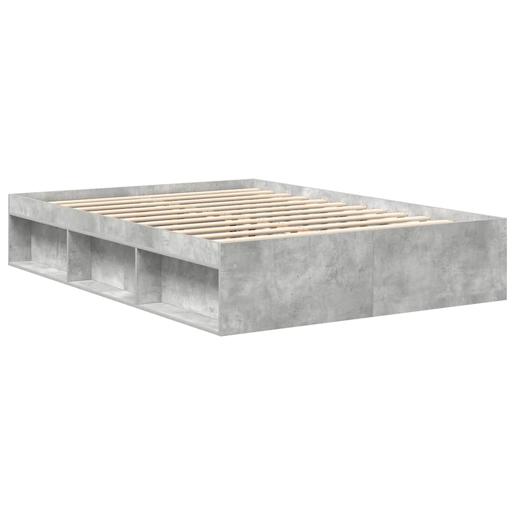 Bed Frame without Mattress Concrete Grey 150x200 cm King Size King Size