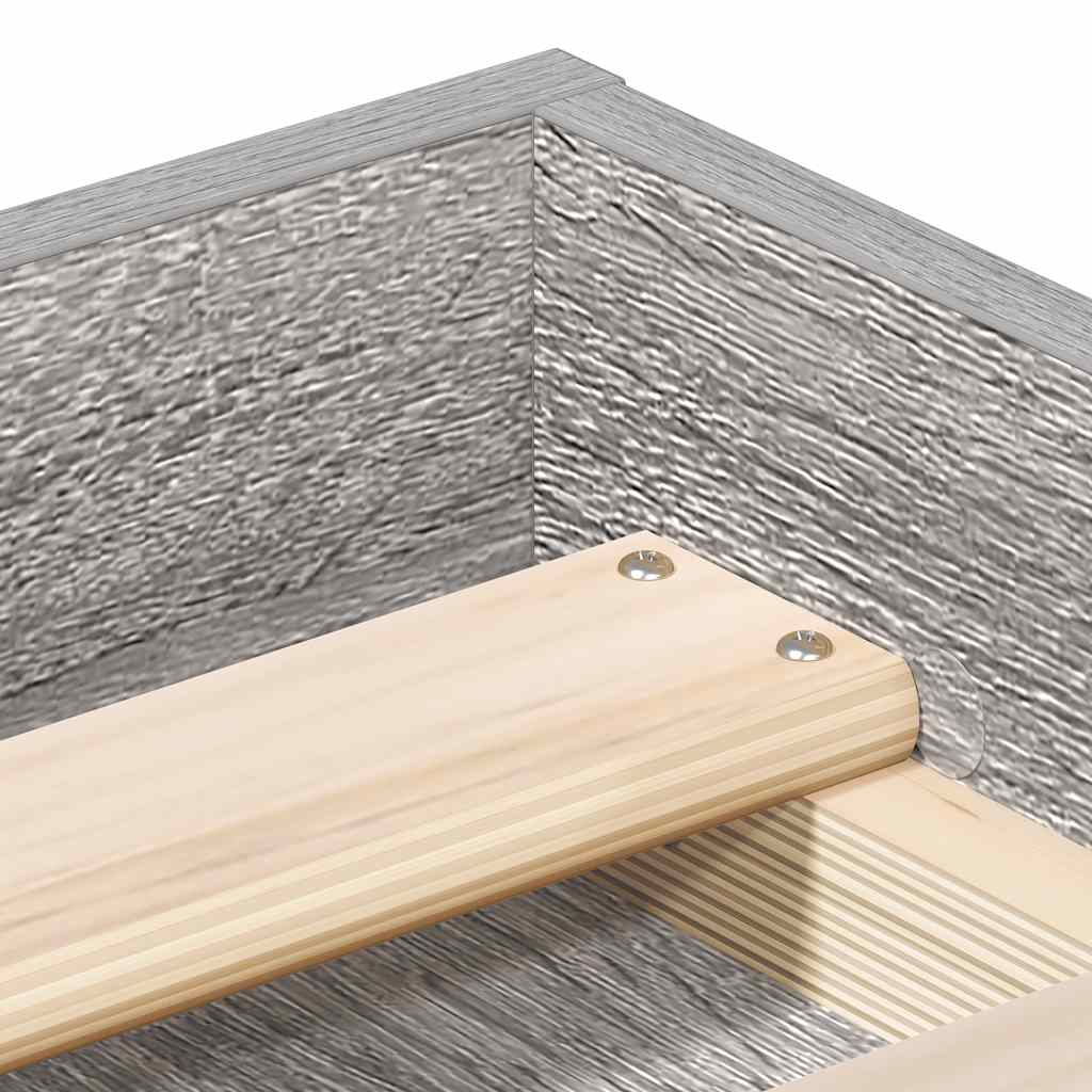 Bed Frame without Mattress Grey Sonoma 150x200 cm King Size King Size